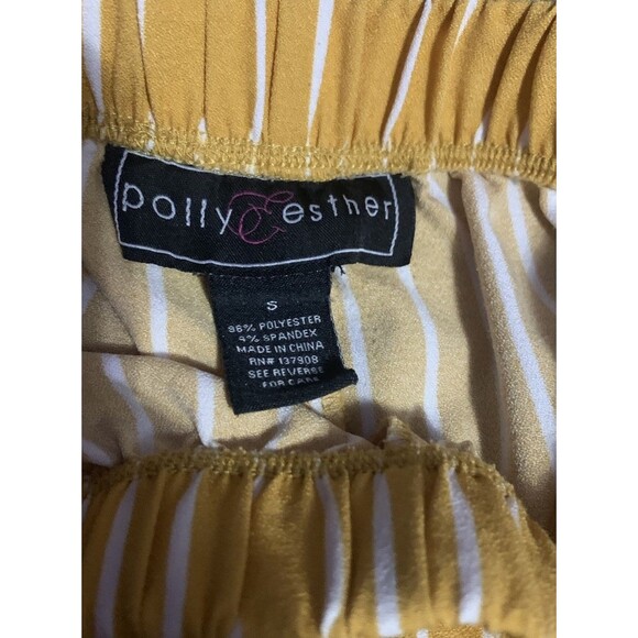 Boho Chic Polly & Esther Striped Palazzo Pants Small Wide Leg Mustard Y2K Fall - Picture 2 of 4